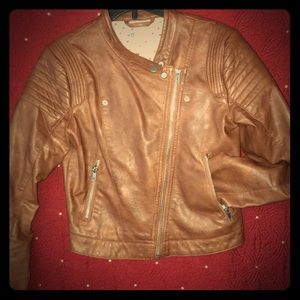 Kids Brown Faux leather jacket